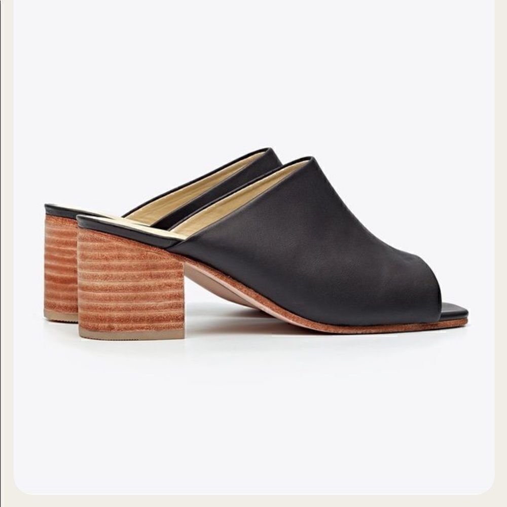 Nitolo | Paloma Open Toeheeled Mules In Black | 9.5